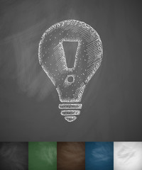 Wall Mural - light bulb with an exclamation mark icon