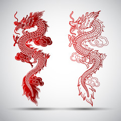 Illustration of Traditional chinese Dragon ,vector illustration