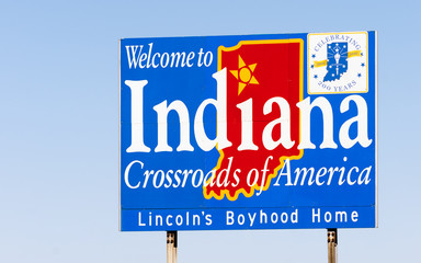 Wall Mural - Welcome to Indiana Sign Crossroads of America