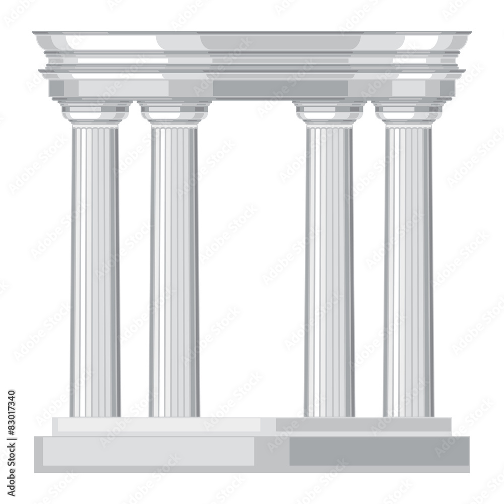 Doric realistic antique greek temple with columns - obrazy, fototapety, plakaty 