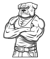 Strong muscle aggressive bulldog 2