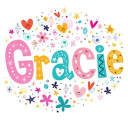 Wall Mural - Gracie girls name decorative lettering type design