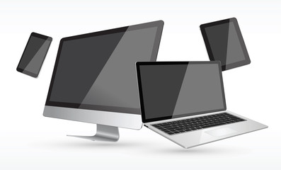 Wall Mural - modern digital tech device collection