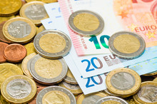 Euro Coins And Euro Banknotes