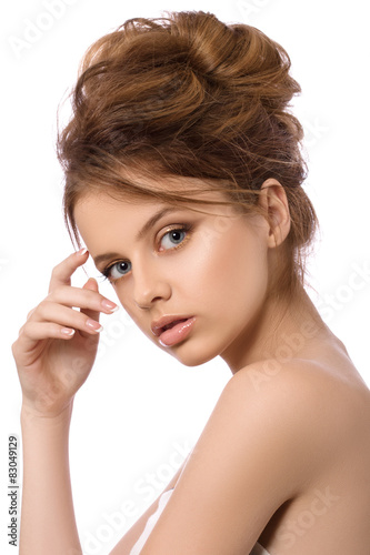 Naklejka na kafelki Beauty portrait of young woman, spa concept