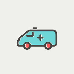 Canvas Print - Ambulance car thin line icon