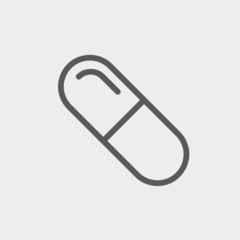 Capsule pill thin line icon