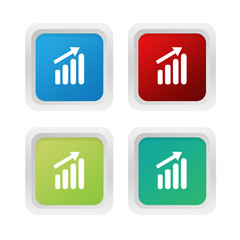 Wall Mural - set of squared colorful buttons with success symbol