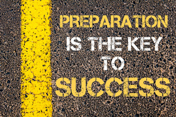 Wall Mural - Preparation is the key to success motivational quote.