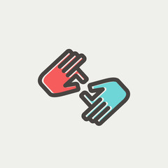 Sticker - Two hands thin line icon