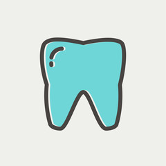 Poster - tooth thin line icon