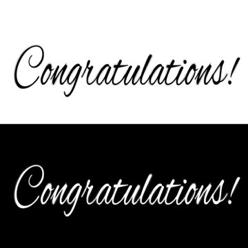 Black and white congratulations banner