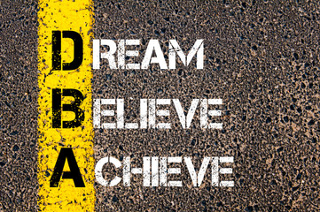 Wall Mural - Dream, Believe, Achieve motivational quote.