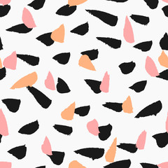 Poster - hand drawn brush strokes seamless pattern