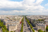 Fototapeta Paryż - Champs elysees Avenue view from Arc de Triomphe, Paris, France