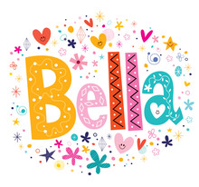 Bella Girls Name Decorative Lettering Type Design
