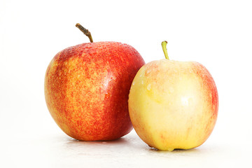 Beautiful fresh two red apples isolated