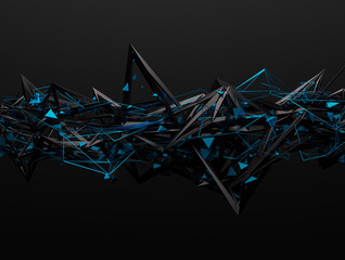 Poster - abstract 3d rendering of chaotic structure.