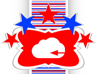 Poster - Upload from cloud icon. Upload button. Load symbol vector