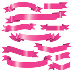 pink banners & ribbons