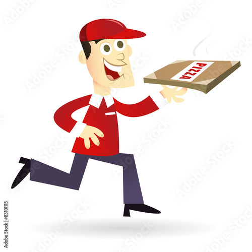 Cartoon Pizza Delivery Man Buy This Stock Vector And Explore