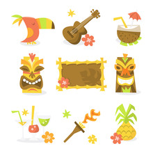 Luau Tiki Party Icons