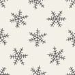 snowflakes doodle seamless pattern background