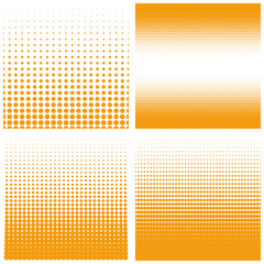 Poster - Vector halftone dots. Orange dots on white background.