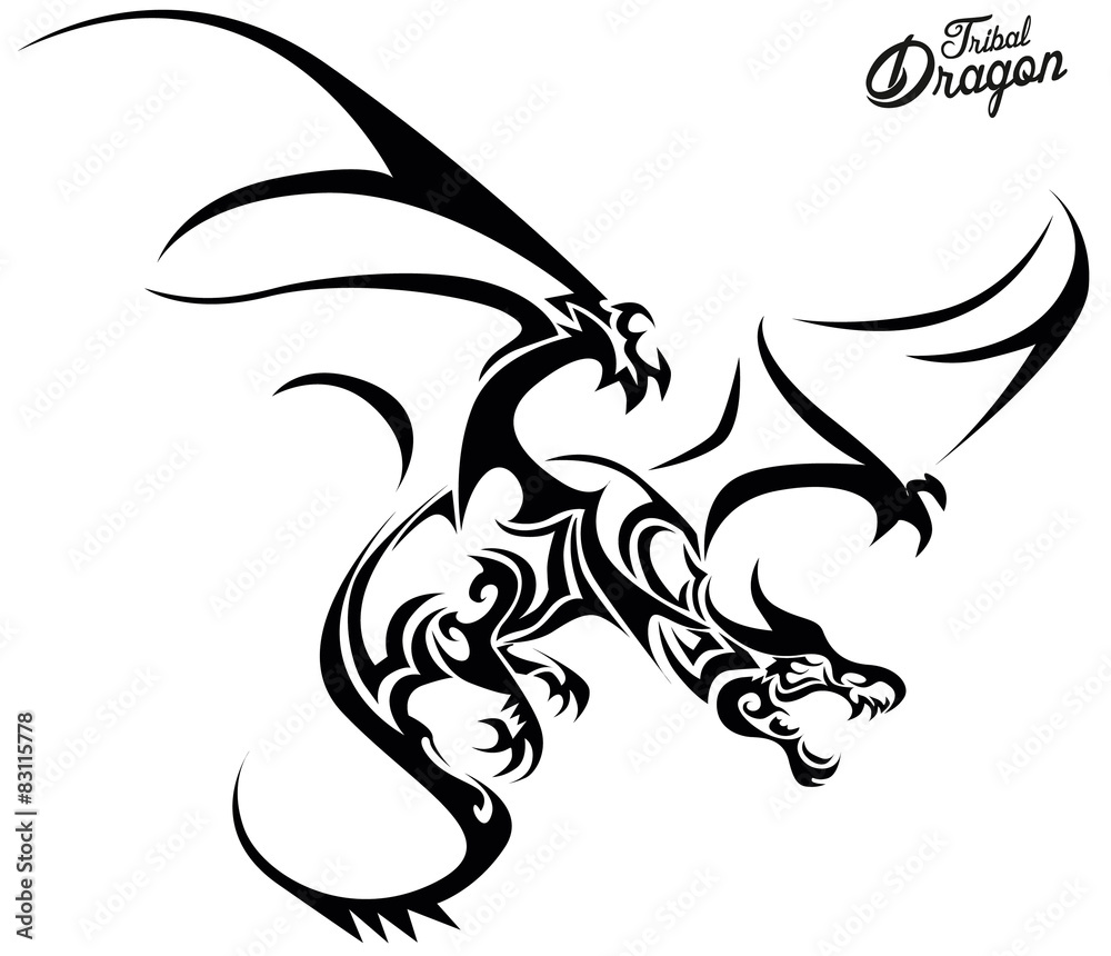 Tribal Dragon Stock Vector | Adobe Stock