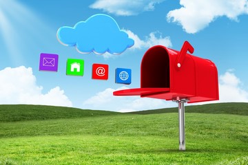 Poster - Composite image of red email postbox