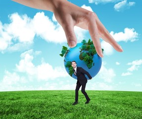 Aufkleber - Composite image of hand showing