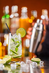 Poster - Mojito cocktail drink on bar counter