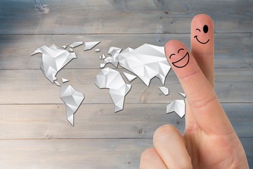 Poster - Composite image of fingers smiling