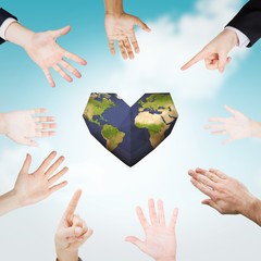 Poster - Composite image of hands presenting