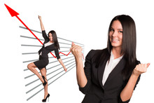 Businesswoman And Graphical Chart