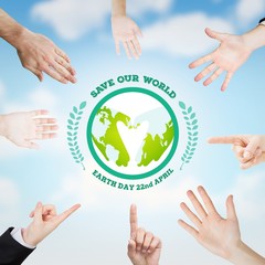 Poster - Composite image of hands presenting