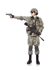 Wall Mural - soldier shoots a gun