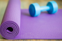 Yoga Mat And Dumbbell