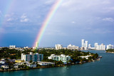 Fototapeta Tęcza - Rainbow over the Normandy shores Miami