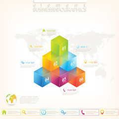 Poster - Modern 3d infographic template. Can be used for workflow layout