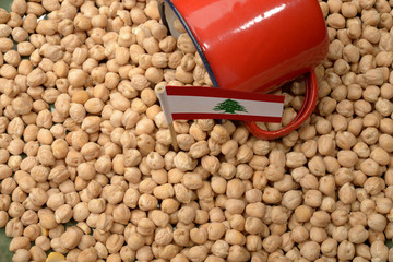 Chickpeas or Garbanzo Beans With Lebanon Flag