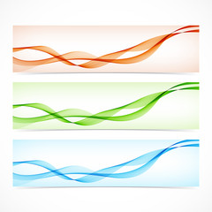 Poster - Set of colorful banners with curved lines. Vector illustration