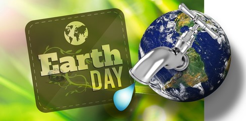 Aufkleber - Composite image of earth with faucet