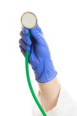 Poster - Stethoscope in female hand of doctor