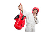 Fototapeta  - Man boxer isolated on white
