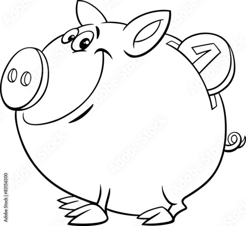 Piggy Bank Coloring Page Buy This Stock Vector And Explore
