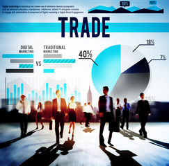 Wall Mural - Trade Marketing Commerce Stock Market Sales Concept