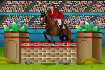 Wall Mural - Equestrian in the competition