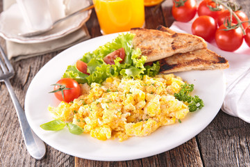 Poster - scrambled egg with orange juice and coffee