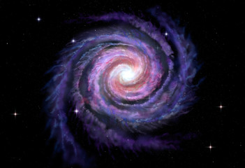Wall Mural - spiral galaxy, illustration of milky way